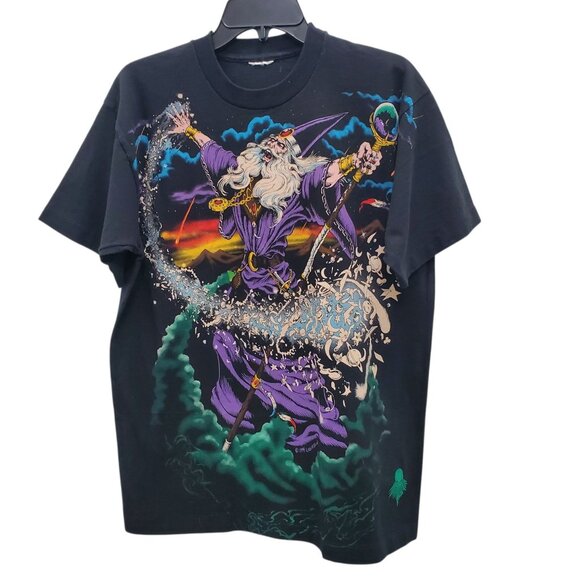 Liquid Blue Other - Liquid Blue 1994 Single Stitch Full Print Double Sided Wizard‎ Graphic Grail Tee